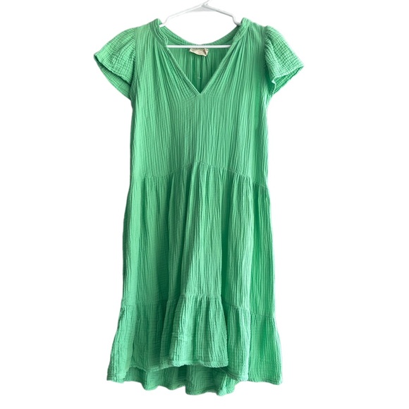 NATION Ltd Los Angeles Padma Double Gauze Tiered Mini Dress Size M - Picture 10 of 16